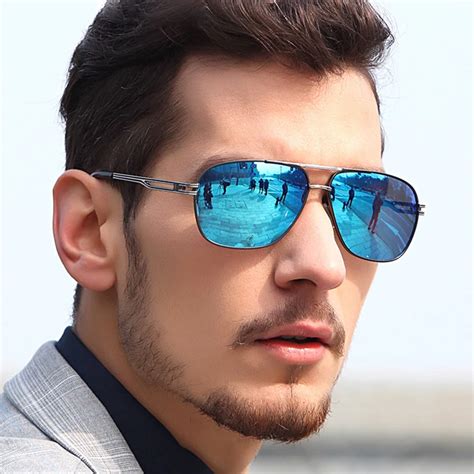 LUXURY BLUE SUNGLASSES FOR MEN .